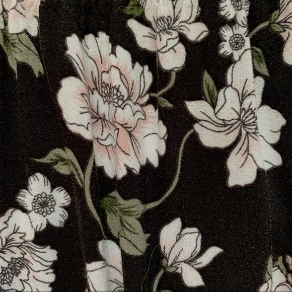 Warehouseone Black Floral Knee Length Dress - Picture 2 of 4